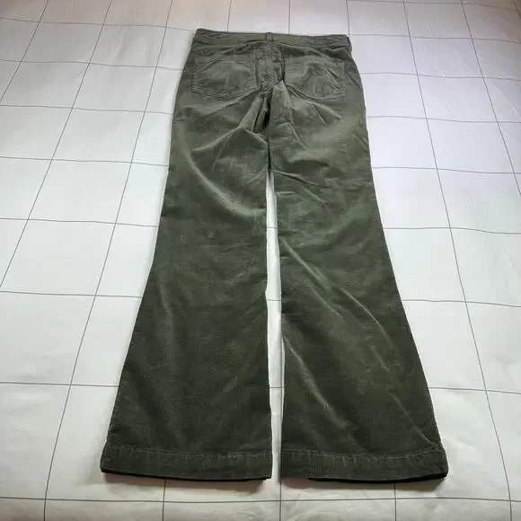 Anthropologie Pilcro Pants Womens 28 Green Moss Corduroy Trouser Bootcut Slim - Picture 3 of 15